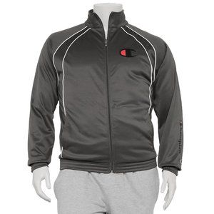 NEW Champion Tricot Track Jacket!  3XLT 4XLT  Gray With White Details Big & Tall
